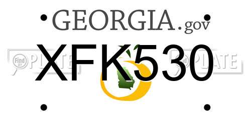 XFK530 Georgia License Plate