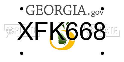 XFK668 Georgia License Plate