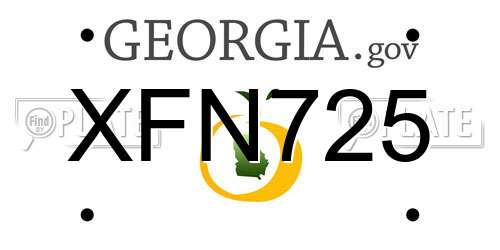 XFN725 Georgia License Plate