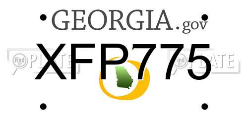 XFP775 Georgia License Plate