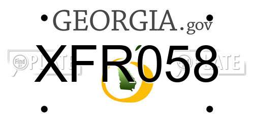 XFR058 Georgia License Plate