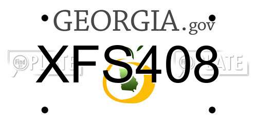 XFS408 Georgia License Plate
