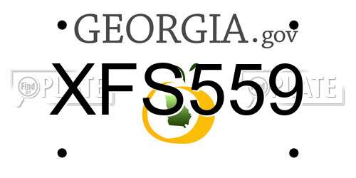 XFS559 Georgia License Plate