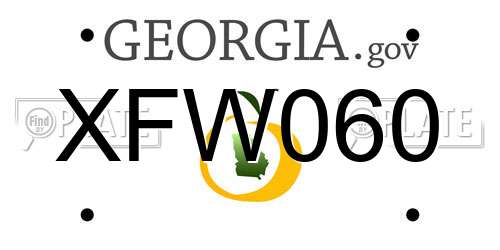 XFW060 Georgia License Plate