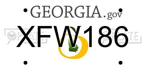 XFW186 Georgia License Plate