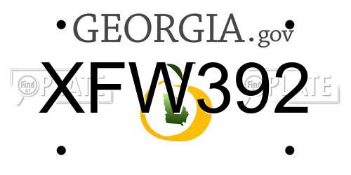 XFW392 Georgia License Plate