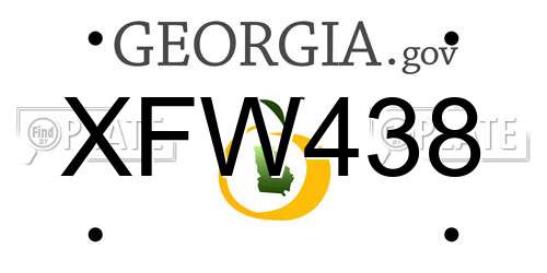 XFW438 Georgia License Plate