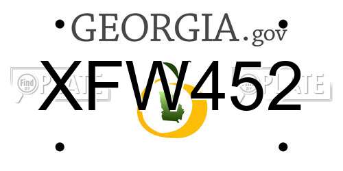 XFW452 Georgia License Plate