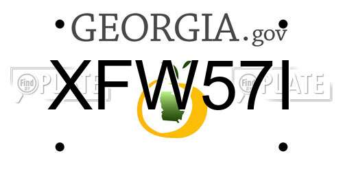 XFW57I Georgia License Plate