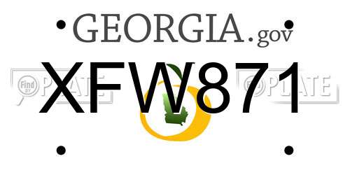 XFW871 Georgia License Plate