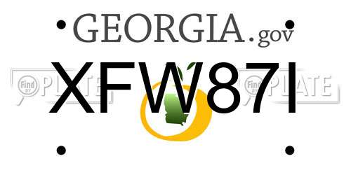 XFW87I Georgia License Plate