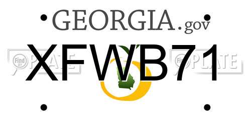 XFWB71 Georgia License Plate