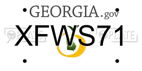 XFWS71 Georgia License Plate