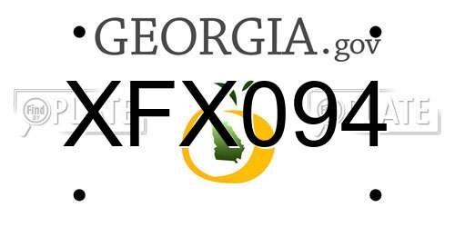 XFX094 Georgia License Plate