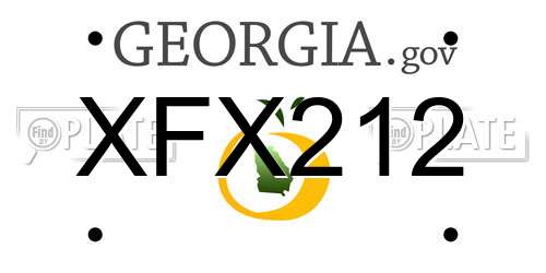XFX212 Georgia License Plate
