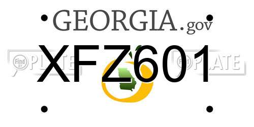 XFZ601 Georgia License Plate
