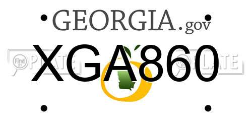 XGA860 Georgia License Plate