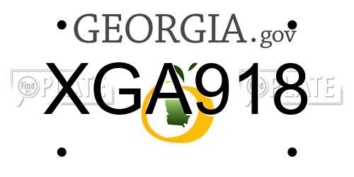 XGA918 Georgia License Plate