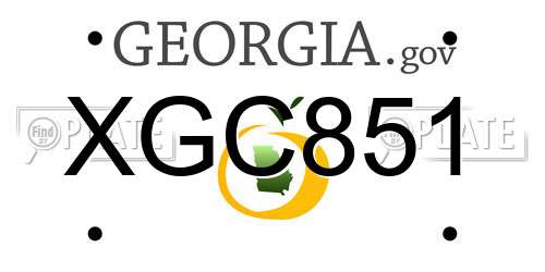XGC851 Georgia License Plate