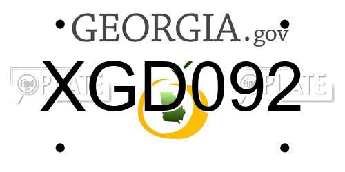 XGD092 Georgia License Plate