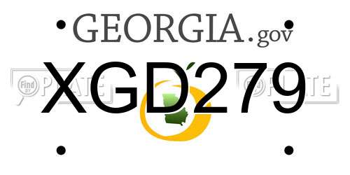 XGD279 Georgia License Plate
