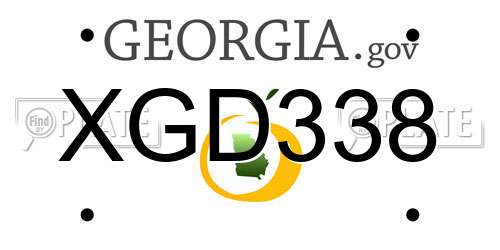 XGD338 Georgia License Plate