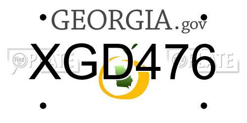 XGD476 Georgia License Plate