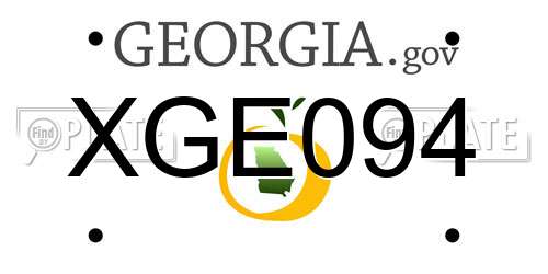 XGE094 Georgia License Plate