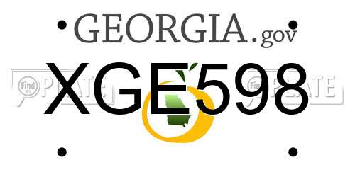 XGE598 Georgia License Plate