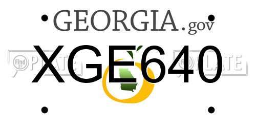 XGE640 Georgia License Plate