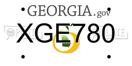XGE780 Georgia License Plate