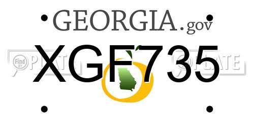 XGF735 Georgia License Plate