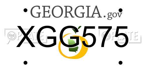 XGG575 Georgia License Plate