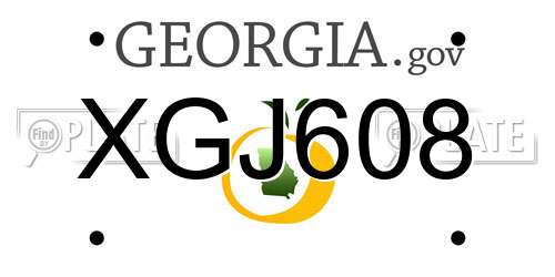 XGJ608 Georgia License Plate