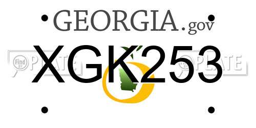 XGK253 Georgia License Plate