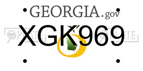 XGK969 Georgia License Plate