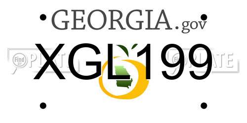 XGL199 Georgia License Plate