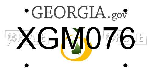 XGM076 Georgia License Plate