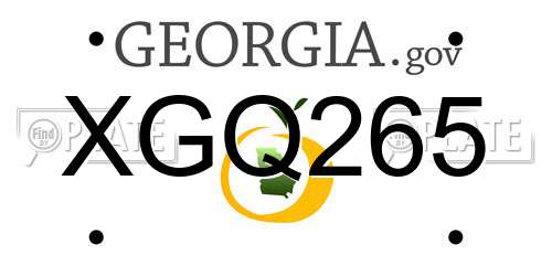 XGQ265 Georgia License Plate