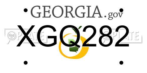 XGQ282 Georgia License Plate