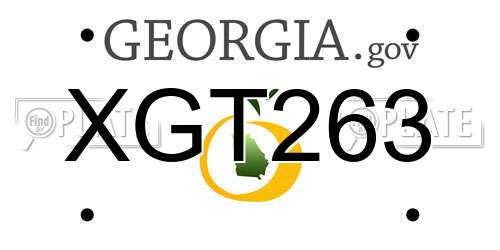 XGT263 Georgia License Plate