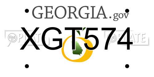XGT574 Georgia License Plate
