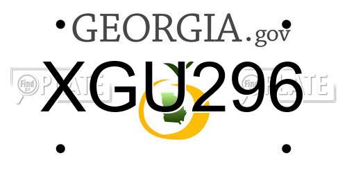 XGU296 Georgia License Plate