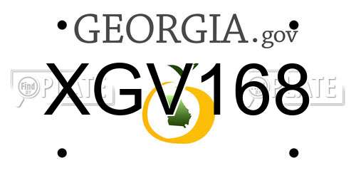 XGV168 Georgia License Plate