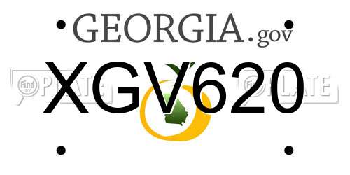 XGV620 Georgia License Plate