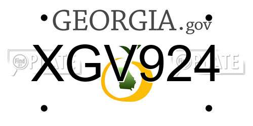 XGV924 Georgia License Plate