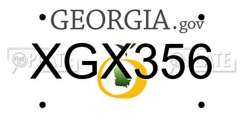 XGX356 Georgia License Plate
