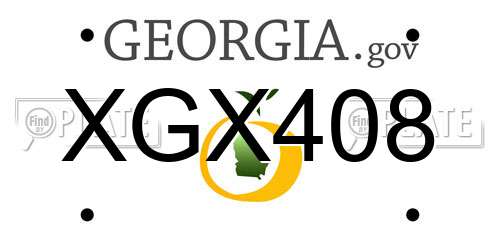 XGX408 Georgia License Plate