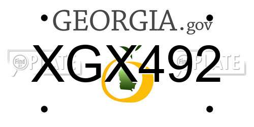 XGX492 Georgia License Plate