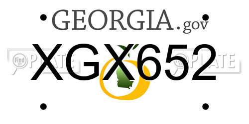 XGX652 Georgia License Plate